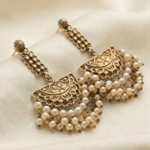 the mayura rani oxidised chandbali jhumka