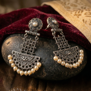 the navratna inspired floral jhumka