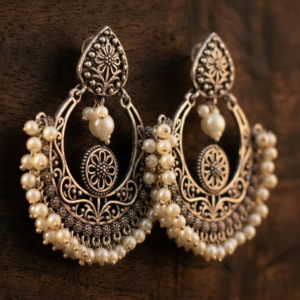 the navratna inspired floral jhumka