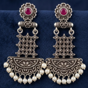 the navratna inspired floral jhumka