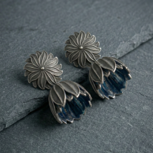 the navratna inspired floral jhumka