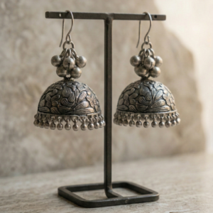 the navratna inspired floral jhumka