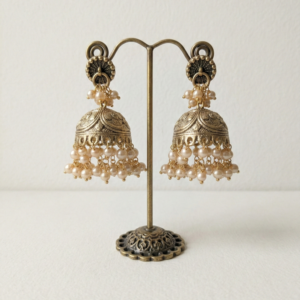 the navratna inspired floral jhumka